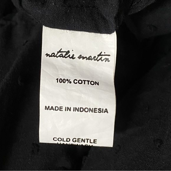 NATALIE MARTIN BLACK COTTON LONG SLEEVE TIERED MAXI DRESS - Picture 10 of 11